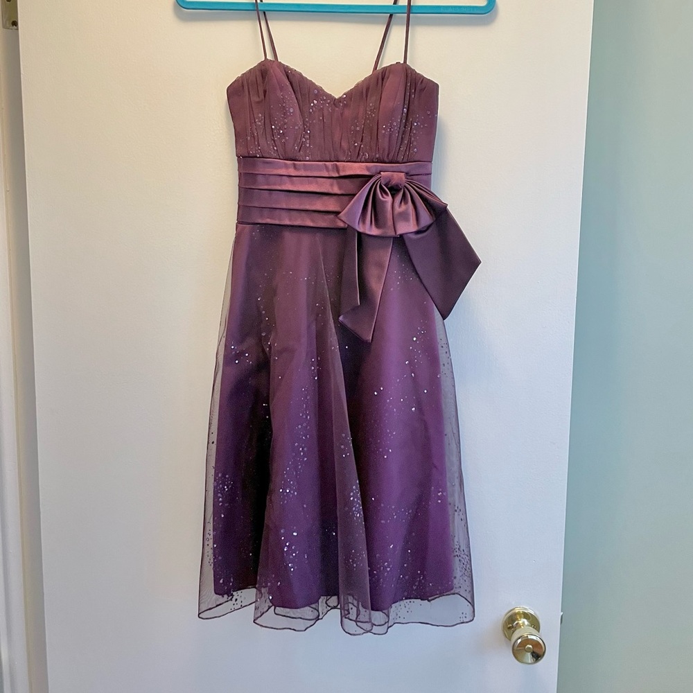 Purple short formal dress